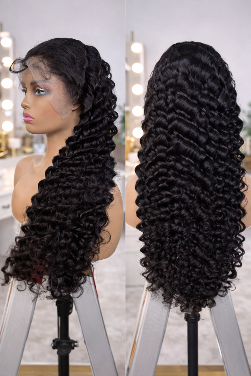 Perruque Lace Deep Waves HD Invisible - Effet Naturel Garanti